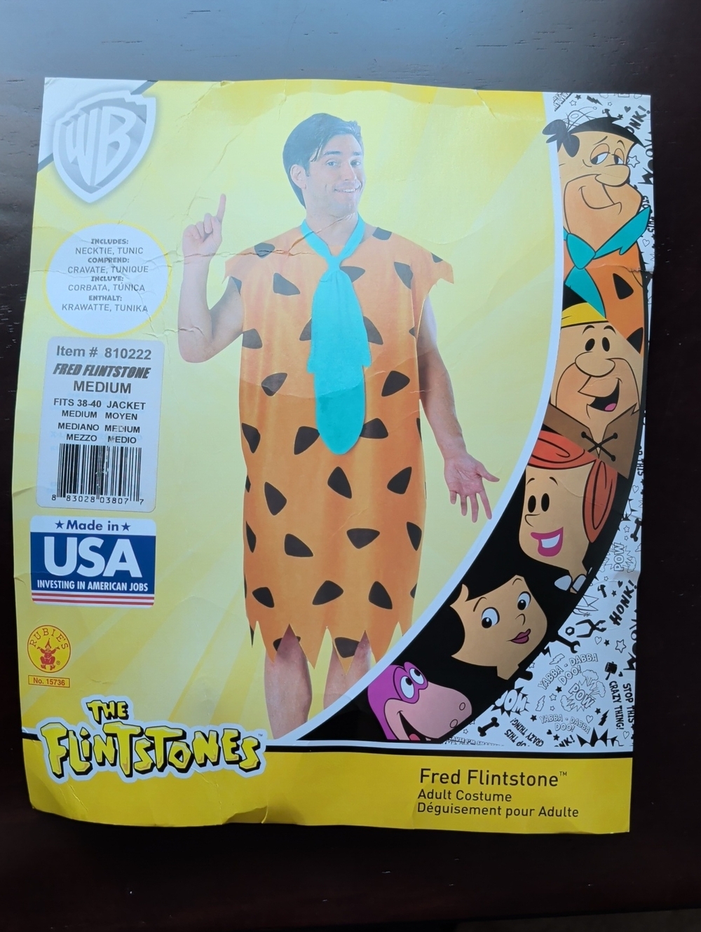 Fred Flintstone Orange & Blue Adult Costume